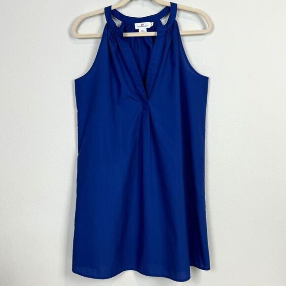 Vineyard Vines Blue Sleeveless Halter Dress M - Picture 1 of 7